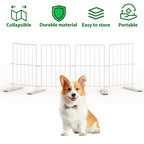 Short Puppy Gate - 4 Pack Dog Gate, Metal Free Standing Pet Gates for Indoor/Outdoor, Step Over Pet Fence for Small Dogs