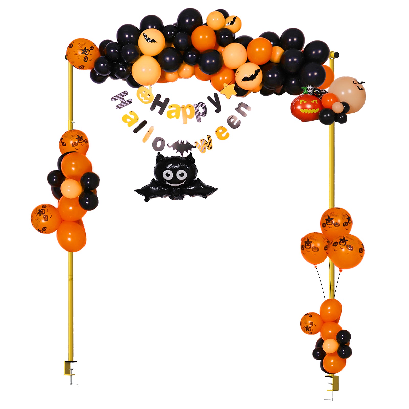 Adjustable Over The Table Rod Stand With Clamps, Table Banner Balloon Stand, Hanging Flowers Decor Rod for Wedding Birthday Party, Gold