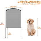 10-Pack Mesh Garden Fence Panels - Decorative Iron Wire Border & Animal Barrier for Flower Beds,