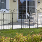 Decorative Scroll Garden Fence - Rustproof Metal Border - No-Dig Animal Barrier for Flower Beds,