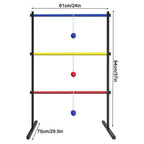 Outdoor Lawn Ladder Toss Game with 6 Soft Rubber Bolo Balls, Family Backyard Set for Camping and Beach Fun