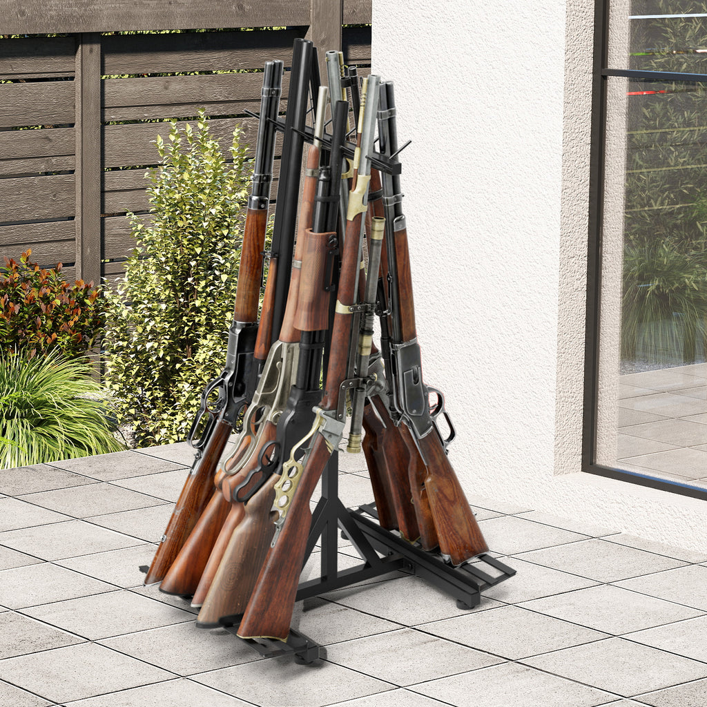 9-Slot Vertical Rifle Stand Rack with Soft Padding