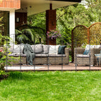 37.5"H Ornamental Garden Fence - 10-Pack Black Metal Wire Pet Barrier & Flower Bed Decorative Edging,