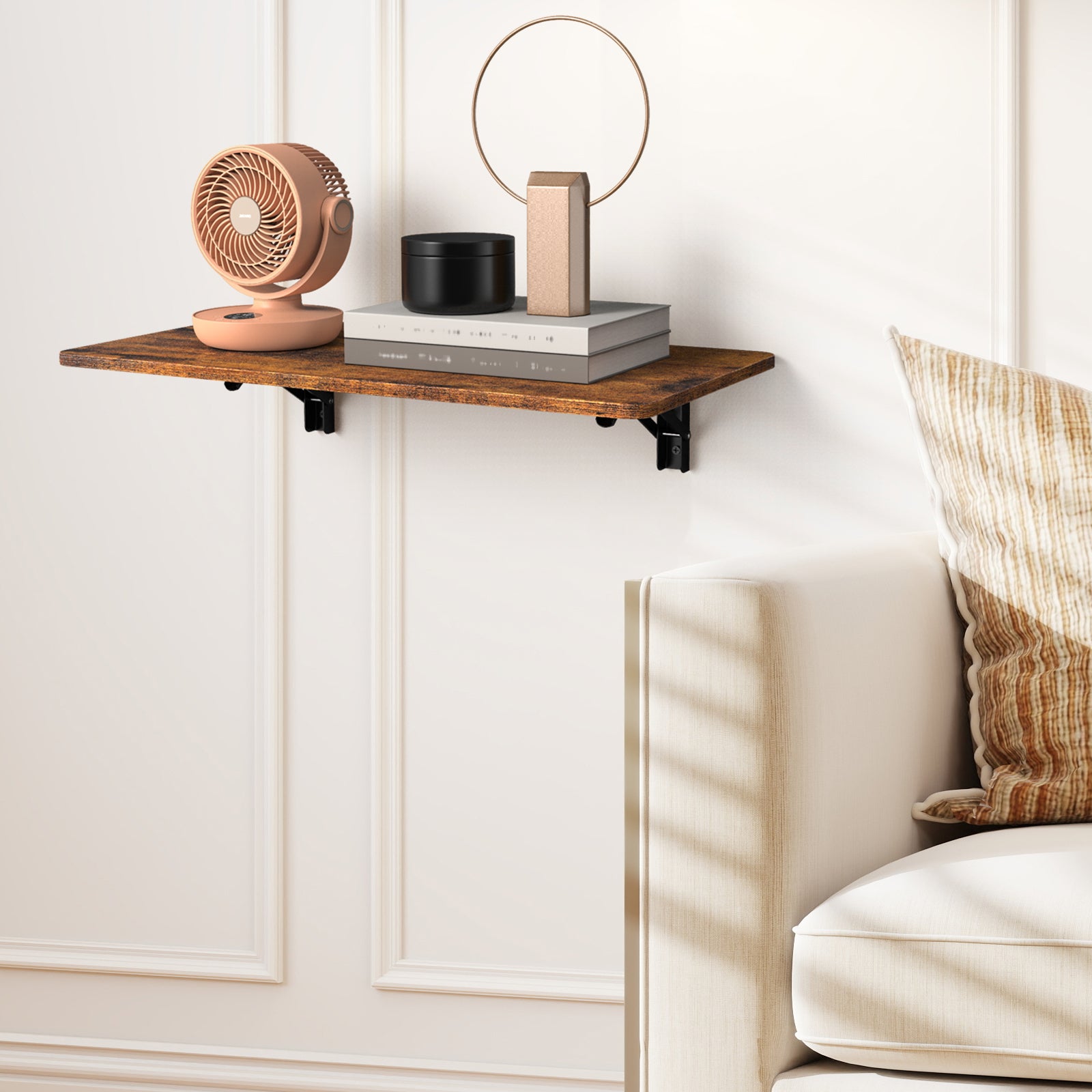 Wall-Mounted Folding Drop-Leaf Table with Heavy Duty Brackets