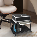 2-Tier Mobile Printer Stand with Lockable Casters