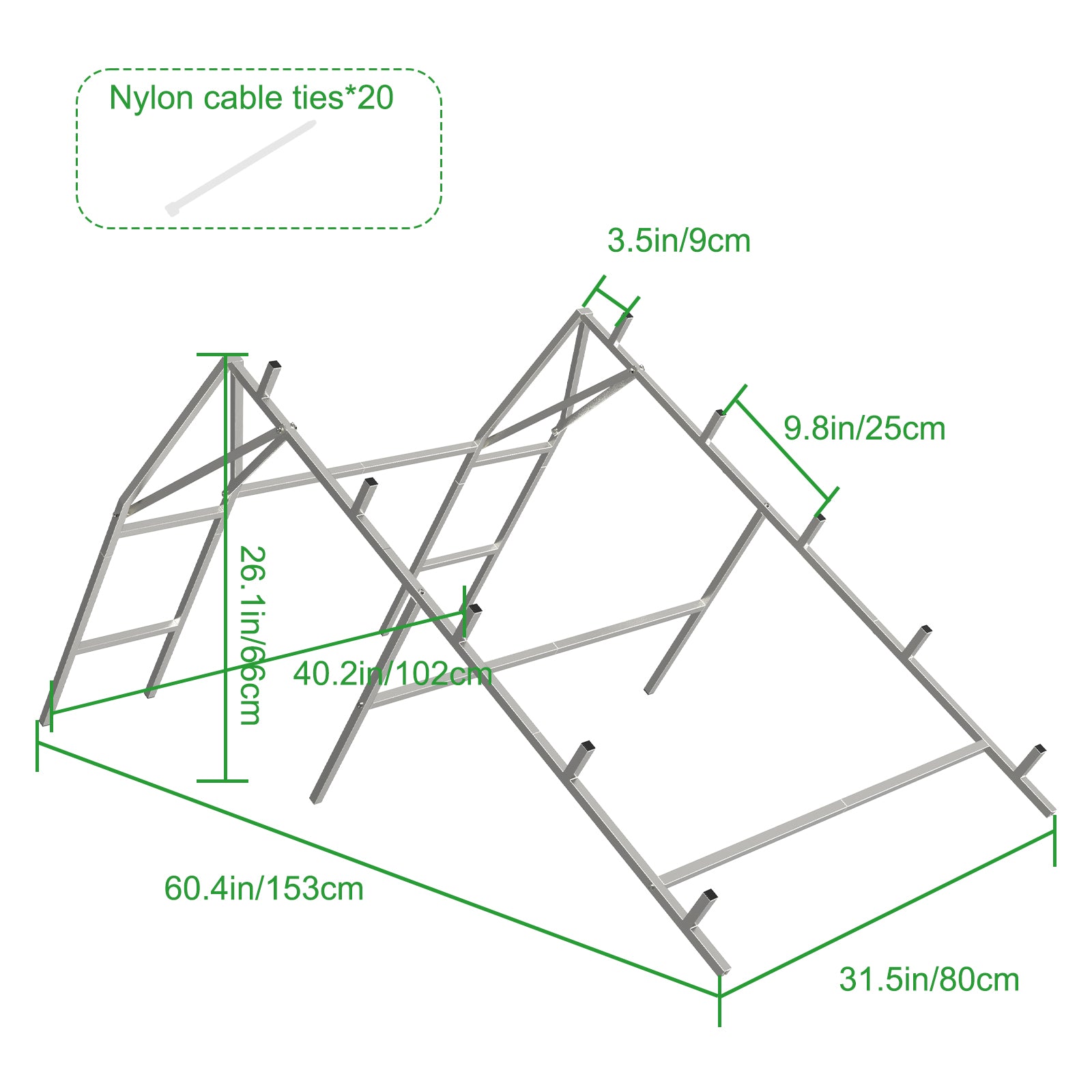 Metal Chicken Roosting Bar Ladder for Coop with 20 Ties
