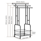 Rolling Towel Rack with Storage Basket, 3-Tier Metal Stand for Bathroom & Outdoor Pool