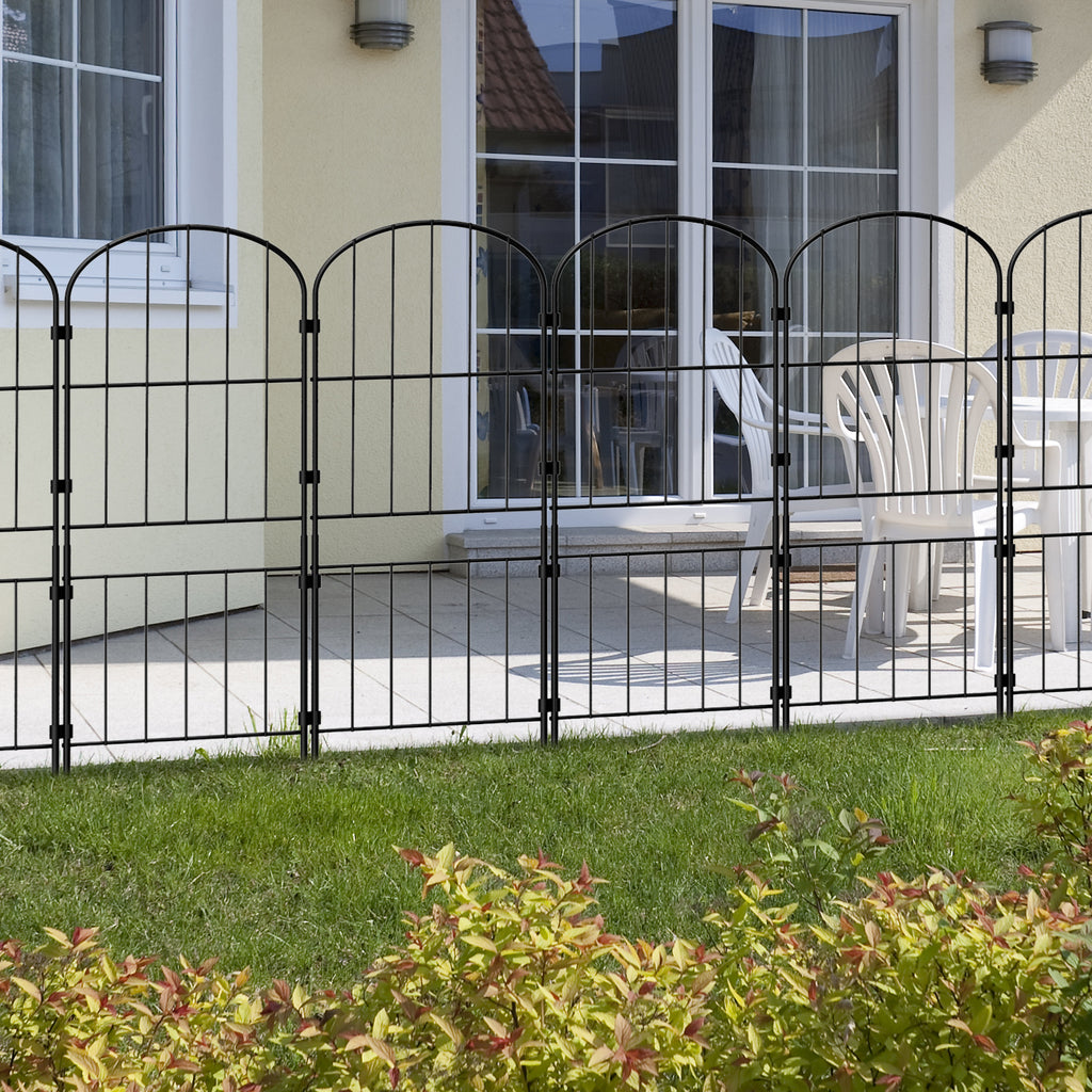 10-Pack Decorative Arched Garden Fence - Rustproof Metal Wire Section - No-Dig Border for Landscape & Flowers,