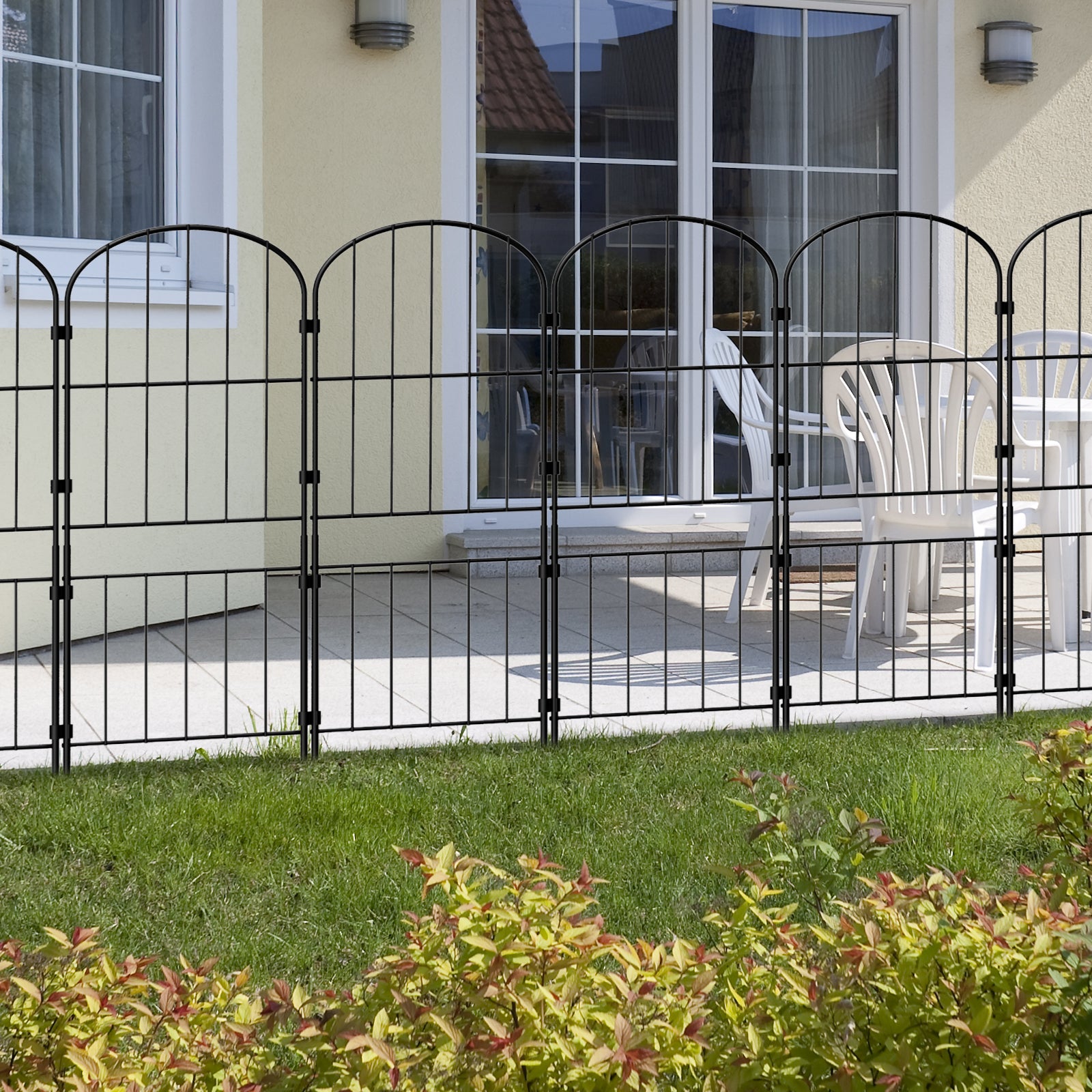 10-Pack Decorative Arched Garden Fence - Rustproof Metal Wire Section - No-Dig Border for Landscape & Flowers,