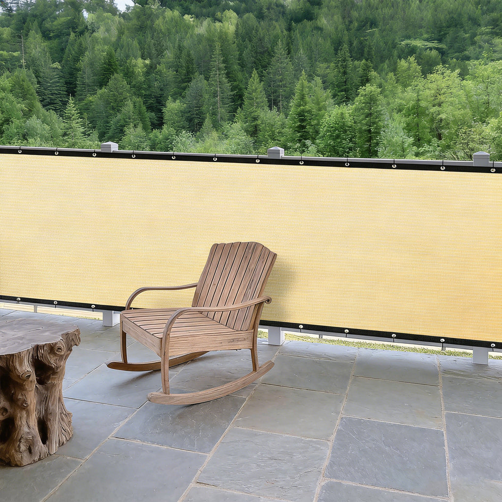 6' x 50' Beige Privacy Screen, 150 GSM Heavy-Duty UV Protected Shade Mesh with Grommets