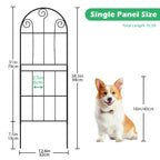 Decorative Scroll Garden Fence - Rustproof Metal Border - No-Dig Animal Barrier for Flower Beds,