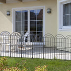 Double-Layer Decorative Garden Fence - 10-Pack Black Metal Wire Pet Barrier & Landscape Edging,