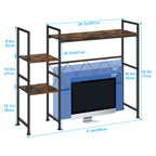 Wood & Metal Desktop Hutch Organizer for Dorm and Office