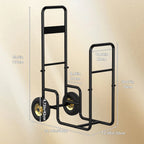 Portable 2-Tier Firewood Rack with Wheels, Heavy-Duty Firewood Cart for Indoor/Outdoor Log Storage