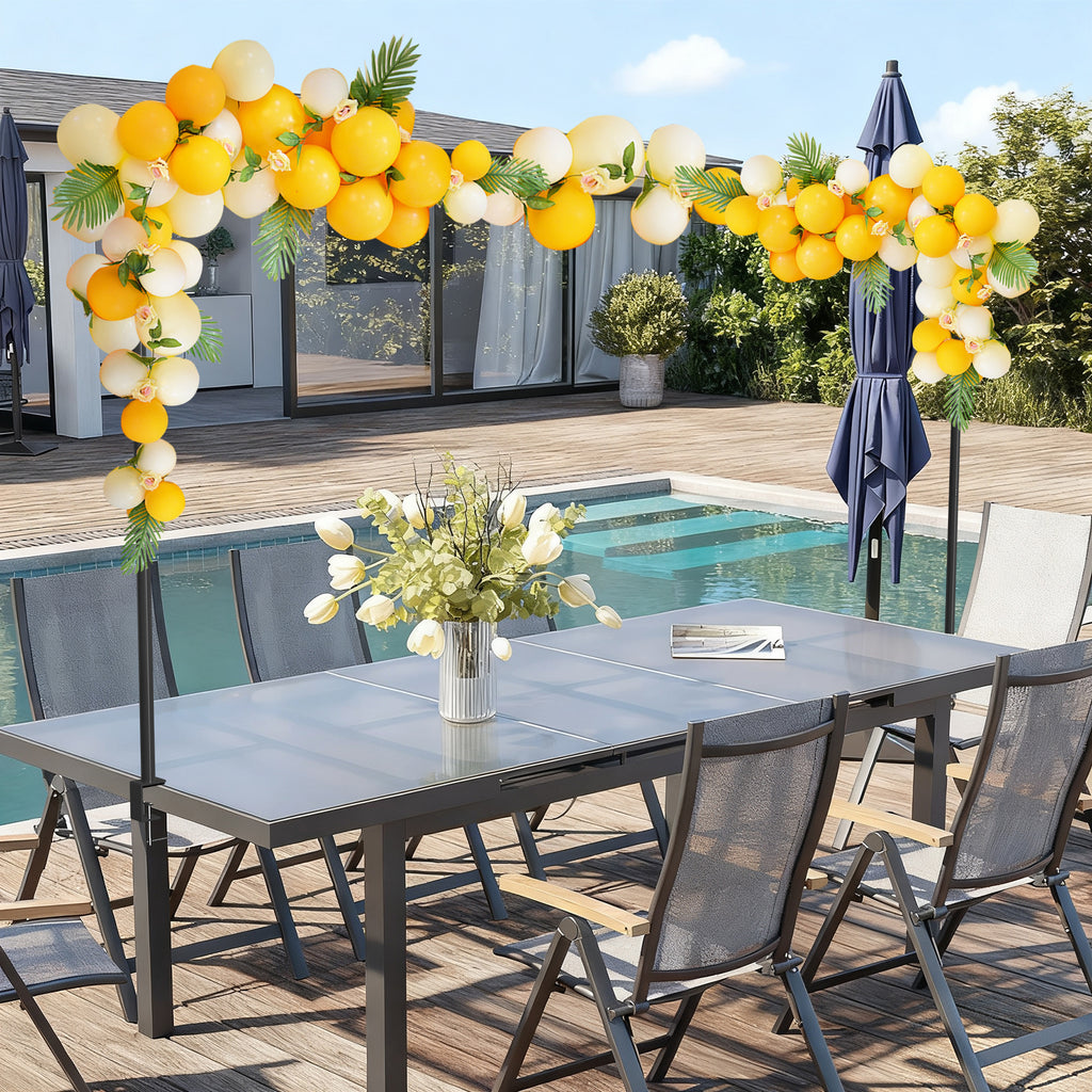 Adjustable Over The Table Rod Stand With Clamps, Table Banner Balloon Stand, Hanging Flowers Decor Rod for Wedding Birthday Party, Gold