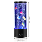 Color Changing Bubble Fish Lamp - Desktop Artificial Aquarium with 4 Lighting Modes - USB or Battery Powered Mood Light for Kids' Room & Relaxation