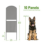 39"H Heavy-Duty Mesh Garden Fence - 10-Pack Rustproof Metal Pet Barrier & No-Dig Border Edging,