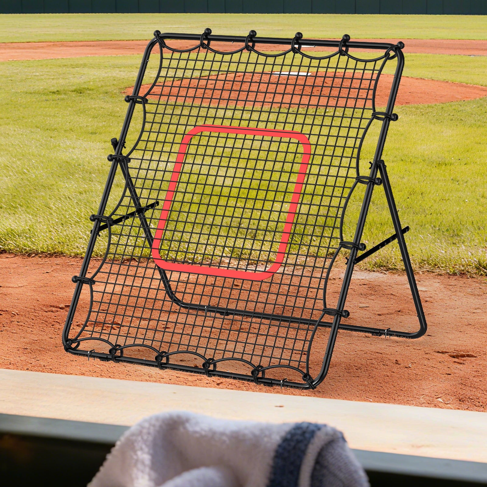 4 x 4.5ft Volleyball Rebounder Net with Target, Portable Bounce Back Trainer for Soccer & Lacrosse
