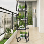 Plant Stand Indoor with Grow Lights - 67" Tall Plant Shelf, Lighted Corner Plant Stands for Indoor Growing, 4 Tiered Large Flower Holder, Christmas Tree Shaped Decorative Rack for Living Room