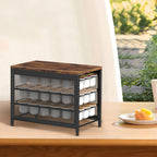 54/72-Capacity 3/4-Tier K-Cup Drawer Organizer -Rustic Coffee Pod Holder for Countertops