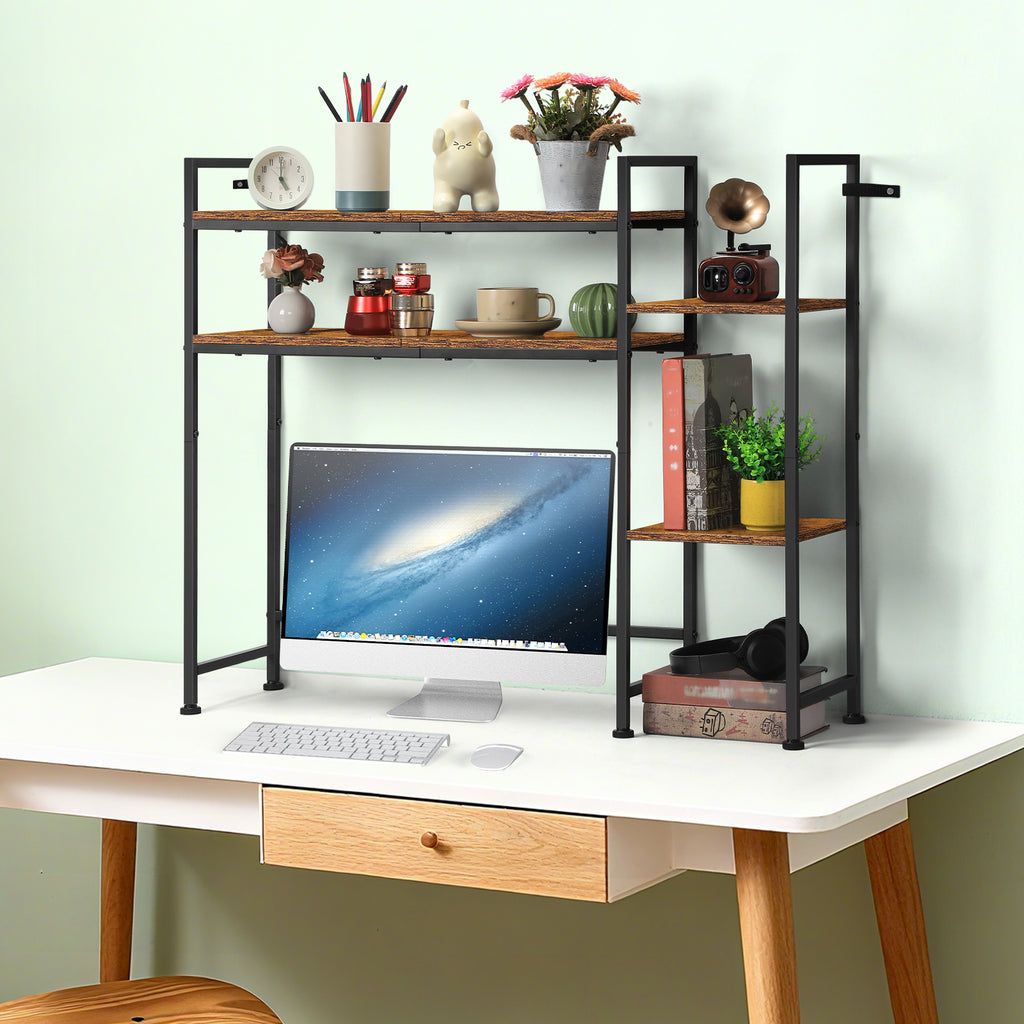 Large Desktop Bookshelf Hutch for Computer Desk Organization