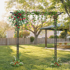 7FT Heavy Duty Garden Arch Trellis - Metal Arbor for Climbing Plants - Outdoor Archway for Wedding Ceremony & Party Decor