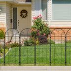 Decorative Scroll Garden Fence - Rustproof Metal Border - No-Dig Animal Barrier for Flower Beds,
