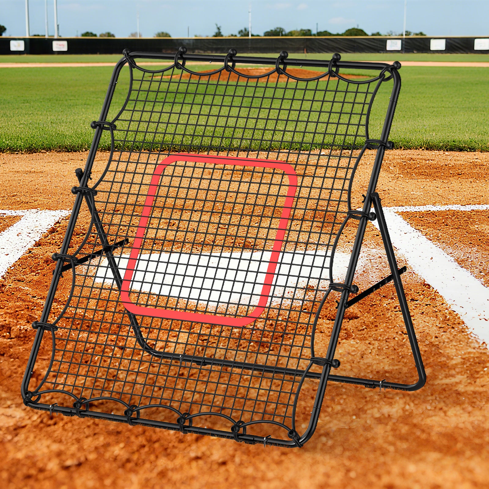4 x 4.5ft Volleyball Rebounder Net with Target, Portable Bounce Back Trainer for Soccer & Lacrosse