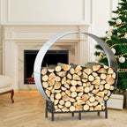 Circular Metal Firewood Rack for Outdoor Storage