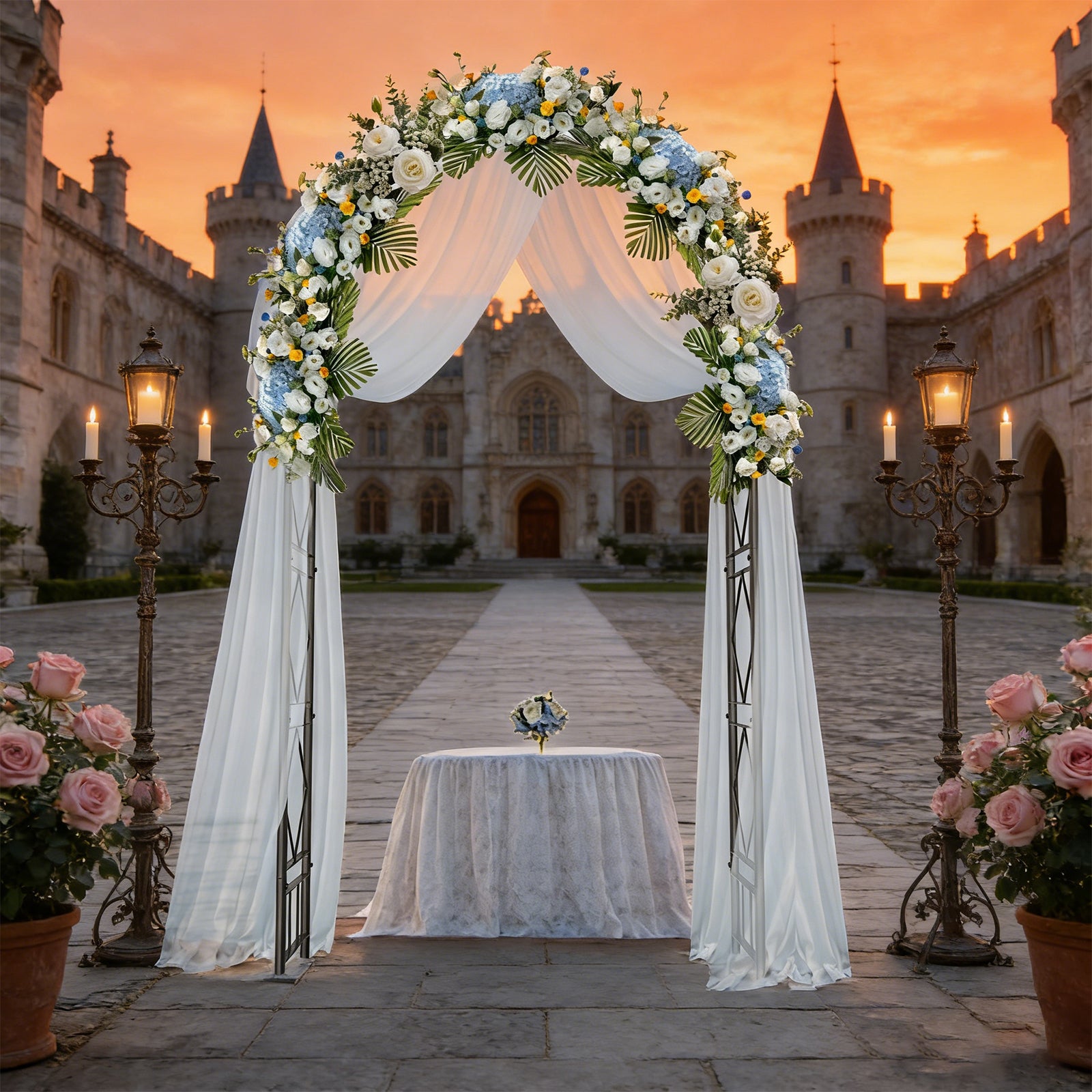 93-Inch Metal Garden Arch for Wedding and Climbing Plants
