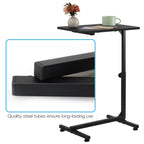 Adjustable Height C-Shaped Side Table with Mobile Base