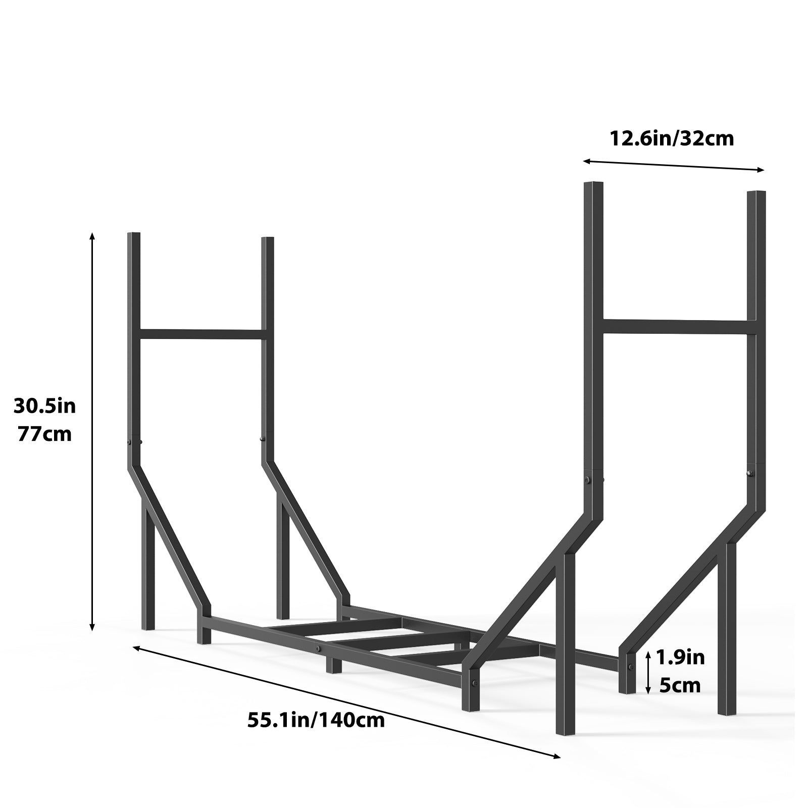 Heavy Duty V-Shaped Firewood Log Rack for Indoor/Outdoor