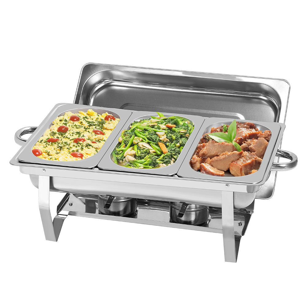 Three-panel Self-service Stove, Self-heating Plate, Suitable for Family Gatherings, Banquets, Outdoor Activities, A Complete Heating Plate Service Kit, Including A Water Tray and Fuel Container