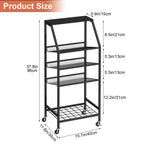 5-Tier Rolling Utility Cart with Storage Baskets - Versatile Home Organizer for Bathroom, Bedroom & Kids' Room, Multi-Purpose Mobile Shelf, Black