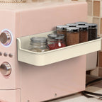 4-Pack Magnetic Refrigerator Spice Racks, White Metal Magnetic Shelves for Fridge & Kitchen