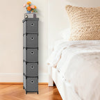 5-Drawer Narrow Grey Dresser - Lightweight Fabric Storage Cabinet for Laundry & Entryway
