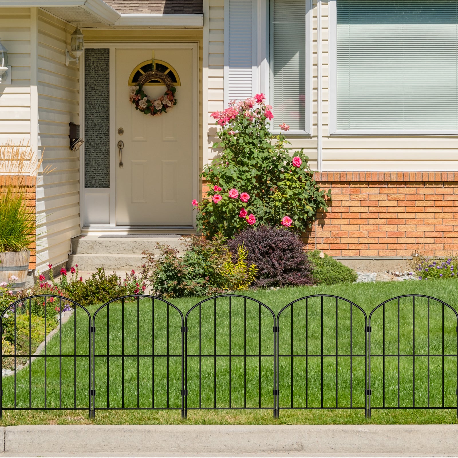 10-Pack Decorative Arched Garden Fence - Rustproof Metal Wire Section - No-Dig Border for Landscape & Flowers,