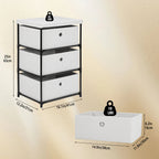 2-Pack Small White Fabric Dressers - Matching 3-Drawer Storage Units for Bedroom & Nursery