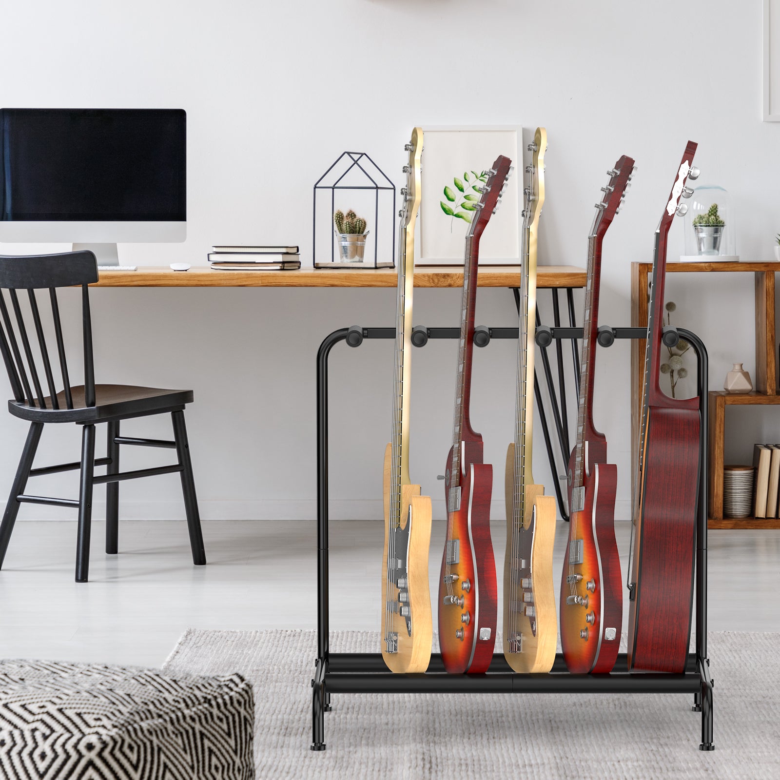 Multi-Guitar Display Rack Stand for 5 Electric or Acoustic Guitars
