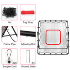4 x 4.5ft Volleyball Rebounder Net with Target, Portable Bounce Back Trainer for Soccer & Lacrosse