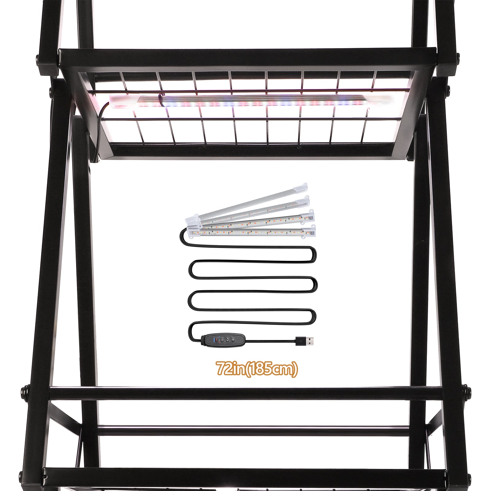 Plant Stand Indoor with Grow Lights - 67" Tall Plant Shelf, Lighted Corner Plant Stands for Indoor Growing, 4 Tiered Large Flower Holder, Christmas Tree Shaped Decorative Rack for Living Room