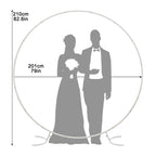 6.6ft White Circle Balloon Arch Stand, Metal Round Backdrop Frame for Wedding & Baby Shower