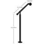 1PC Hand Rails for Outdoor Steps, Wall Floor Mounted Wrought Iron Handrails Deck Rail Kit Exterior Hand Railings for Seniors Indoor Stairs Porch Railing