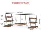 Rustic Wooden 3-Tier Cupcake Stand with Hanging Swing Shelf