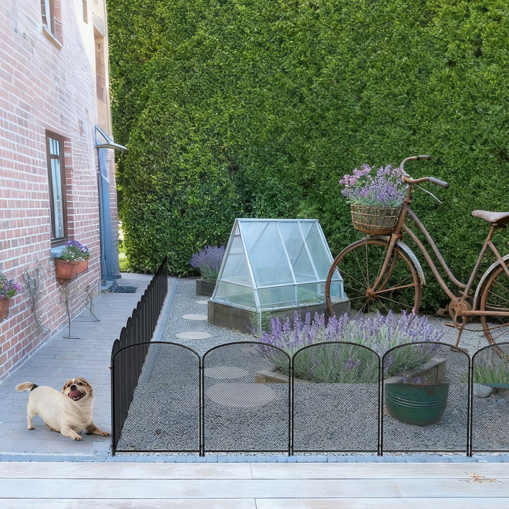 10-Pack Mesh Garden Fence Panels - Decorative Iron Wire Border & Animal Barrier for Flower Beds,