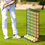 Golf Ball Display Case & Holder (60 Balls), Wall-Mount & Tabletop Steel Storage Rack for Golf Accessories