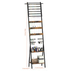 Floor-Standing Jewelry Organizer Mirror with Storage Shelves