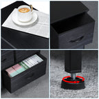 Dresser TV Stand for up to 55inch TV - Black Entertainment Center with Fabric Storage Drawers