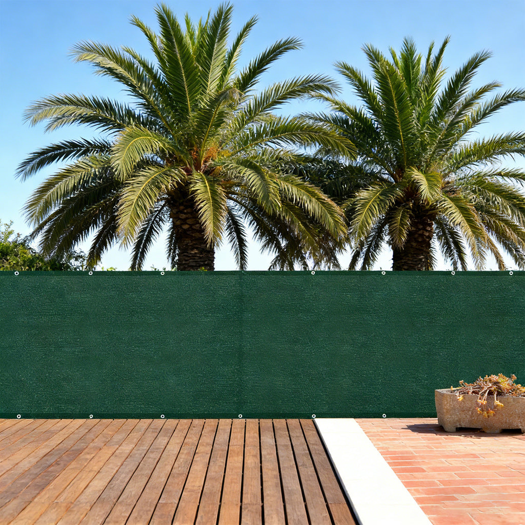 6'x50' Green Privacy Fence Screen, Commercial Windscreen with Copper Grommets for Garden & Yard