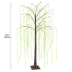 6ft Tree Light with Green Leaves, Decorative LED Willow Tree for Garden Wedding Birthday Christmas & Holiday Party